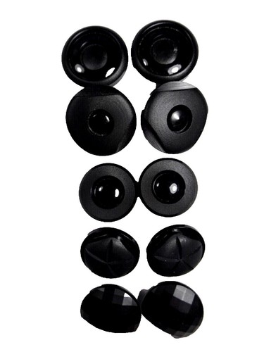 Vintage Black Fine Parallel Lines Shank Buttons 13mm Lot of 100