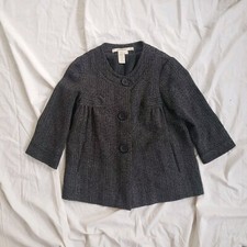 Max Studio Collarless Knitted Black Blazer Size 2