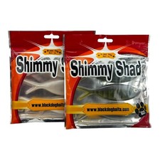 BLACK DOG BAITS SHIMMY SHAD SOFT PLASTIC BAIT 3 PK • Lot of 2