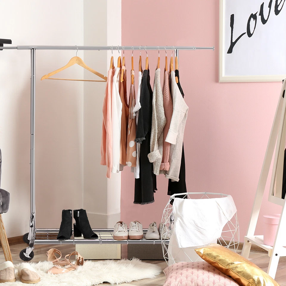 HOKEEPER 450 libras Estante de ropa plegable rodante de alta resistencia con estantes Foto 2 de 4