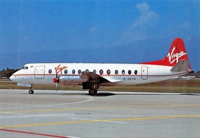 Virgin Atlantic Vickers Viscount 806 (G-ADYG)  Airplane Postcard