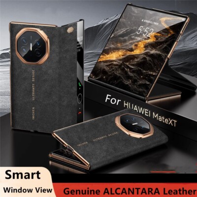 Premium Italy Suede Leather Flip Case Huawei Mate XT XTs Smart Window View Cover