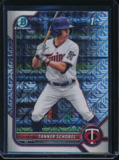 TANNER SCHOBEL 1st 2022 Bowman Chrome Draft ASIA MOJO REFRACTOR TWINS Rookie RC