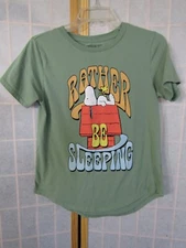 Peanuts Worldwide LLC Sage Green Graphic Snoopy Short Sleeve T-Shirt Youth L