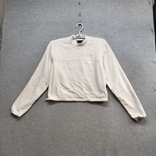 The North Face Women Sweatshirt Medium Cream Cropped Fleece Pullover READ