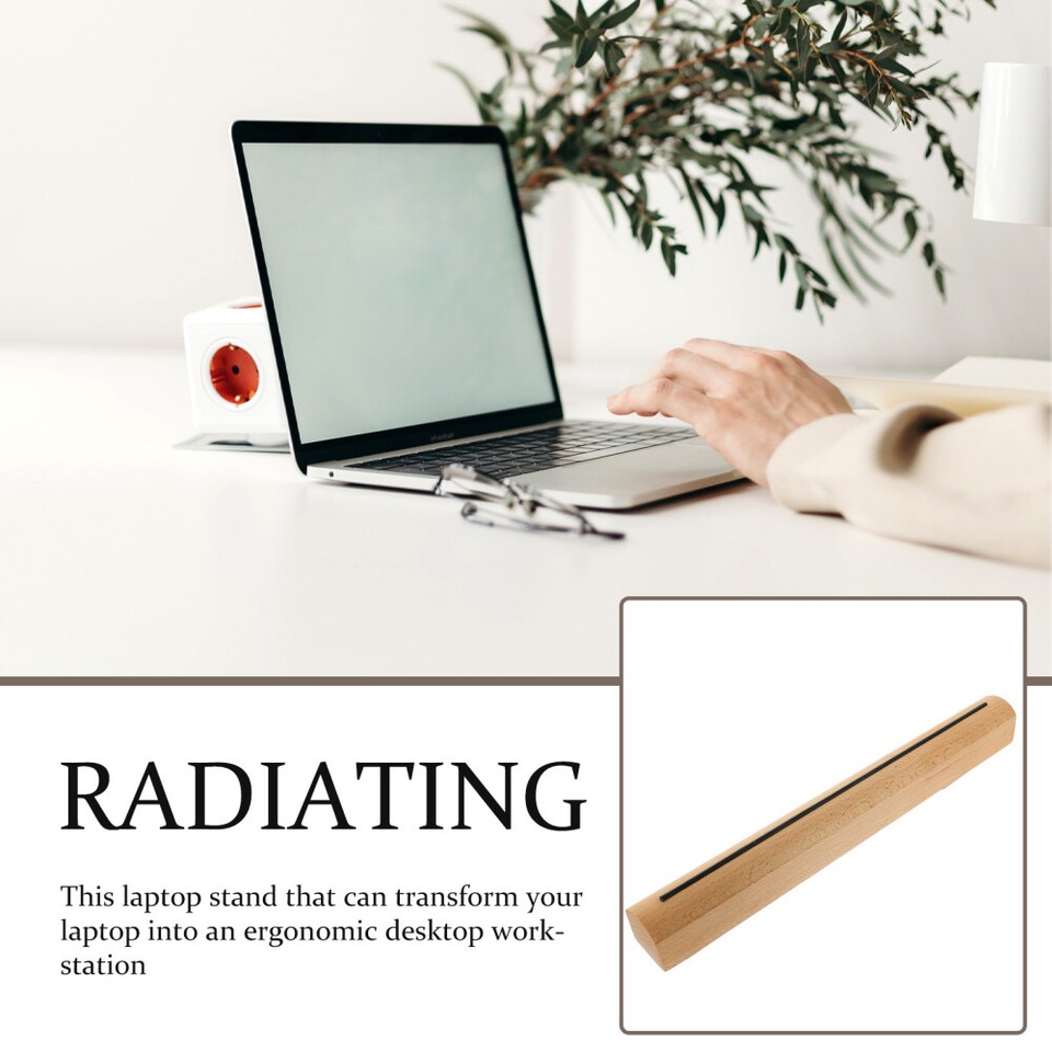 Wooden Computer Rack Office Tablet Stand for Desk Desktop Laptop | eBay UK