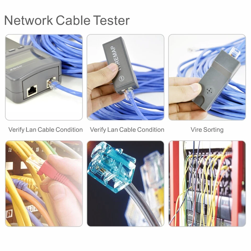 NOYAFA NF-8108M RJ45 NetWork Lan Cable Wire Length Tester LCD +8 Remote Units - Bild 2 von 4