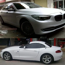 White Matte Entire Car Hood Roof Vinyl Wrap Solid Satin Sticker Air Release US