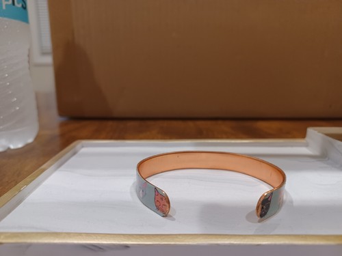 handmade copper bracelet - cat heads - Picture 4 of 4