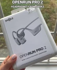 New Shokz OpenRun Pro 2 Bone Conduction Bluetooth Sports Headphones Silver