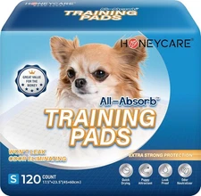 Honey Care All-Absorb, Small 17.5" x 23.5", 120 Count, Dog and Small, Blue 