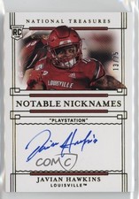 2021 Panini National Treasures Collegiate /25 Javian Hawkins #NN-JH Auto 10ek