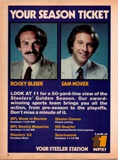 1982 •WPXI 11 • Rocky Bleier Sam Nover Print Ad • 80s Pittsburgh Steelers EA-40