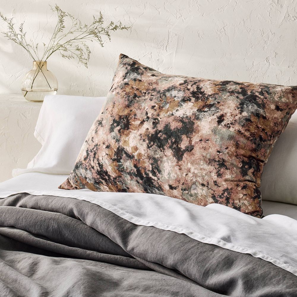 King Euro Heavyweight Linen Blend Throw Decorative Pillow Impressionist Print 4290₽