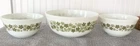3 VINTAGE PYREX Spring Blossom  Bowls ( 1) 404 & (2) 402 Excellent Condition