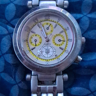THI Quartz Chronograph Multi-Dial Date Sport Wristwatch Silver Bracelet