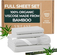 100 Organically Grown Bamboo Viscose Full Sheet Set - 16" Deep Pocket with 4