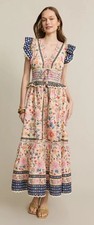 Farm Rio Superbloom Tapestry Cream Maxi Dress Size Small