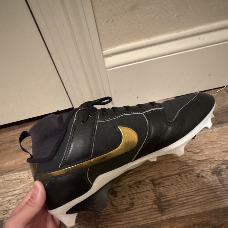 Nike Alpha Menace Dunk Football Cleats Black/Soft Gold/White Men's US 11 D