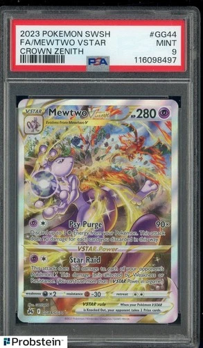 2023 Pokemon SWSH Crown Zenith #GG44 FA Mewtwo VSTAR PSA 9 MINT