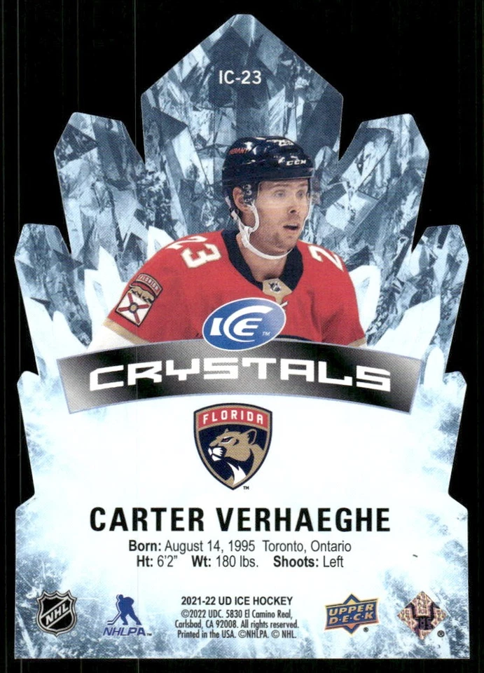 2021-22 Upper Deck Ice #IC-23 Carter Verhaeghe Ice Crystals - Image 2 of 2