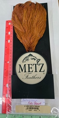 Metz#1  Hen Neck   ''  Cream dyed Fiery Brown ''  Dry, Soft Webby Hackle