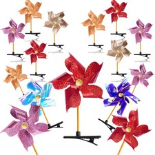 30 Pcs Windmill Alligator Hair Clips for Kids Girls Barrettes Party Sequin Pi...