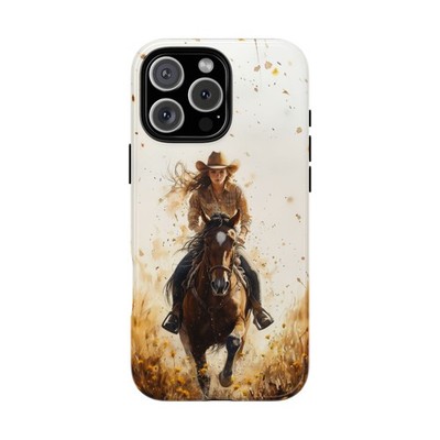 Phone Ink Case - Cowgirl Riding Horse