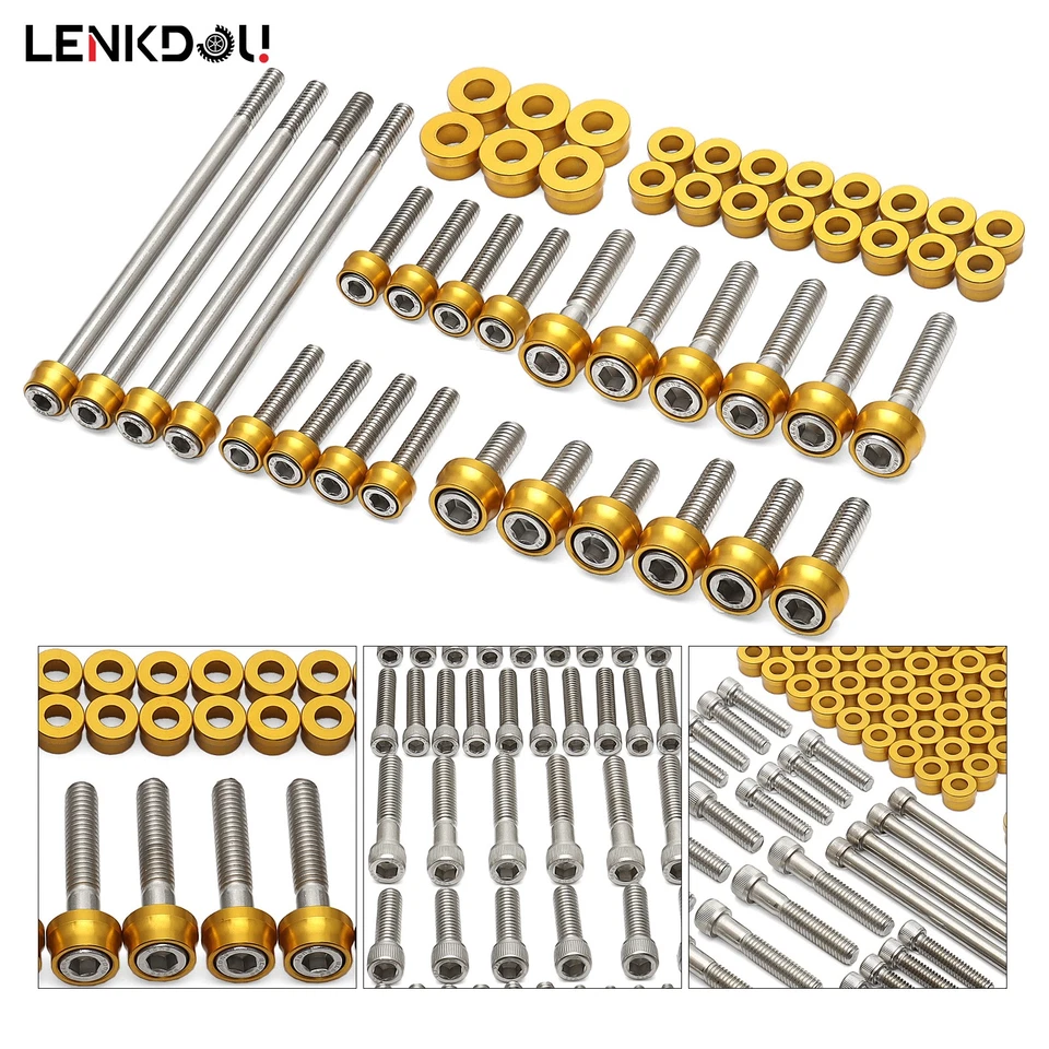 Stainlesss Screws Bolts Kit w/ Gold Cover For Harley Touring Electric Glide 07+ Foto 4 de 4