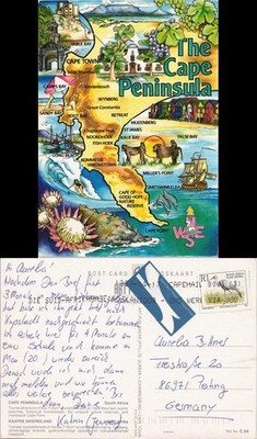 Cape Peninsula South Africa Cape Peninsula Landkarte Map View 1990