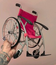 BATTAT Our Generation Wheelchair Pink Black for 18 Inch Dolls - Rolls  Folds