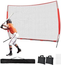 6x7/7x7/16x10/20x10ft Baseball Bating Net,Fix Ball Stop Net by Spike 2 Sandba...