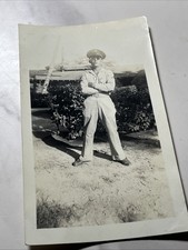 Vintage Military Found Photo Uniformed OOAK War Conflicts 1940 s WW2 Soldier B W