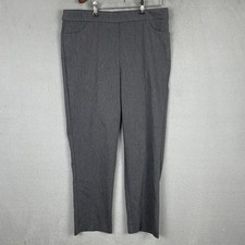 Alfred Dunner Pants Womens 12 Gray Pull On Tummy Control StraightLeg Stretch