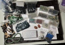 Lot Assorted Jewelry Making Supplies : Mixed Beads, Wires, Spacers, earring car