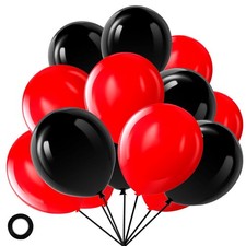 Black And Red Balloons 70Pcs, Birthday Wedding Party Decoions, Red