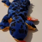 Ty Beanie Baby Lizzy Blue Spotted Lizard Plush 1995 Vintage w/ Swing Tag