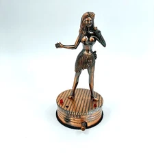 Metal Table Lighter Hula Girl with Battery Compartment Tiki Kitsch