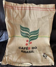 (1)Cafe's Do Brasil Burlap Coffee Bean Bag Sack Jute 38”X27” MULTIPLE AVAILABLE