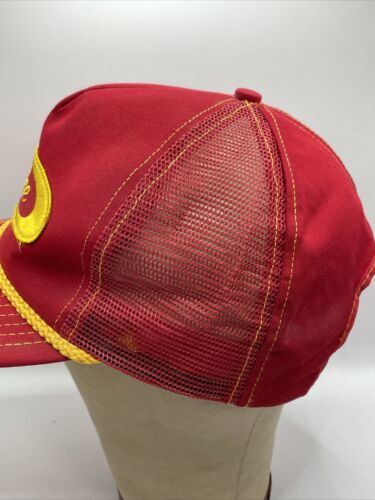 Vintage 80s PIERCE Manufacturing Fire Truck Snapback Trucker Hat Braided Mesh - Picture 3 of 13