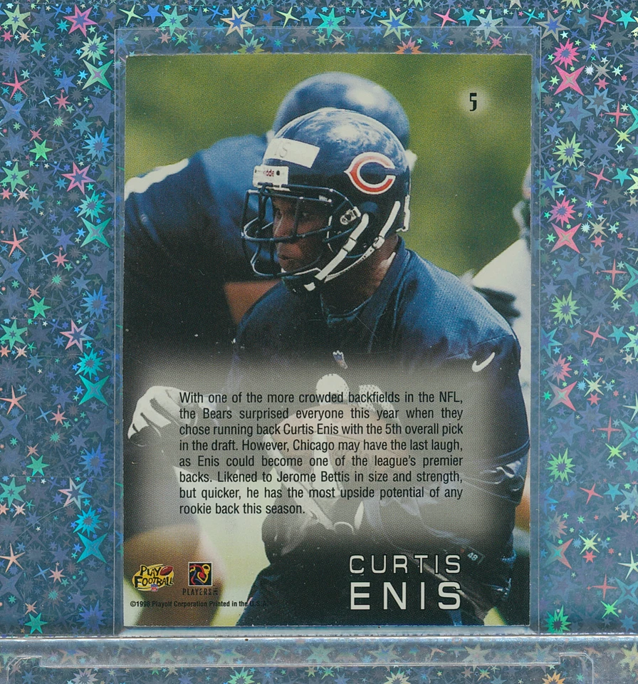 🚨1998 Playoff Draft Picks Curtis Enis #5 Rookie Chicago Bears 📈LOOKY RC - Image 2 of 2
