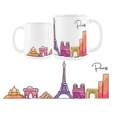 Paris Mug - Colourful City Skyline Ceramic Tea/Coffee Cup for Travel Lovers
