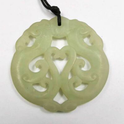 Black Green Jade Amulet Pendant  239