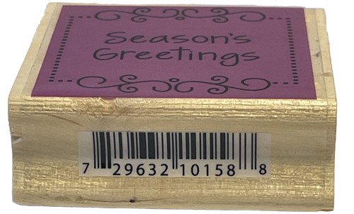 Rubber Stamp Wood Mounted Seasons Greetings Arts & Crafts Scrapbooking NOS - Picture 4 of 4