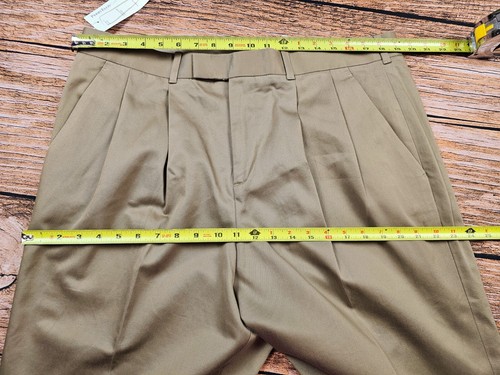 Neu mit Etikett $ 85 Perry Ellis Herren 36 x 36 bügelfrei Premium Twill Hose 2-lagig Baumwolle rehbraun hellbraun - Bild 8 von 10