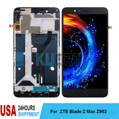 MetroPCS LCD Touch Screen Digitizer +Frame For ZTE Blade Z Max Z982 Replacement