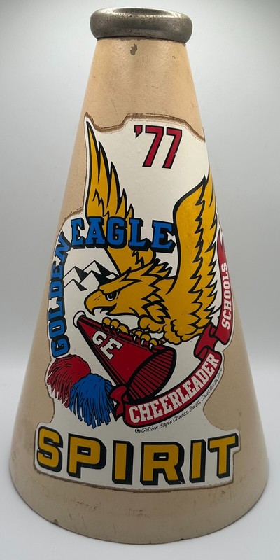 1977 Golden Eagle Cheerleader Schools High School Megaphone - Used