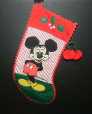VINTAGE MICKEY MOUSE CHRISTMAS STOCKING - KURT S. ADLER - DISNEY - Free Ship 