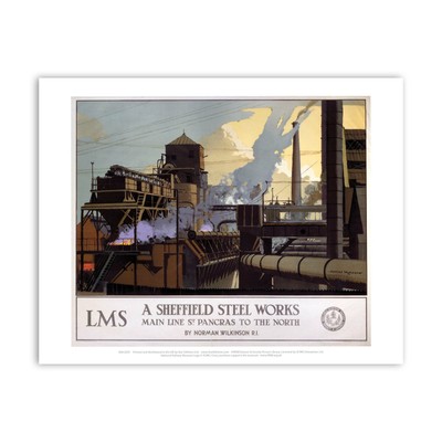 Sheffield Steel Works LMS 28x35cm Art Print by Vintage Railway Posters