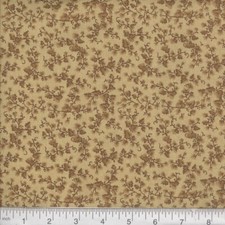 Taupe Brown Mini Vine Foliage Tonal 100 Cotton Fabric sold by the 1/4 yard